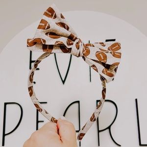 Football Bow Headband For Girls